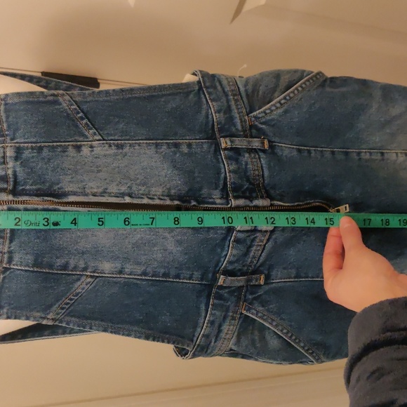 We The Free Camilla Overalls Boot Cut Slim Fit Denim in Rolling River Size XS - Picture 5 of 8